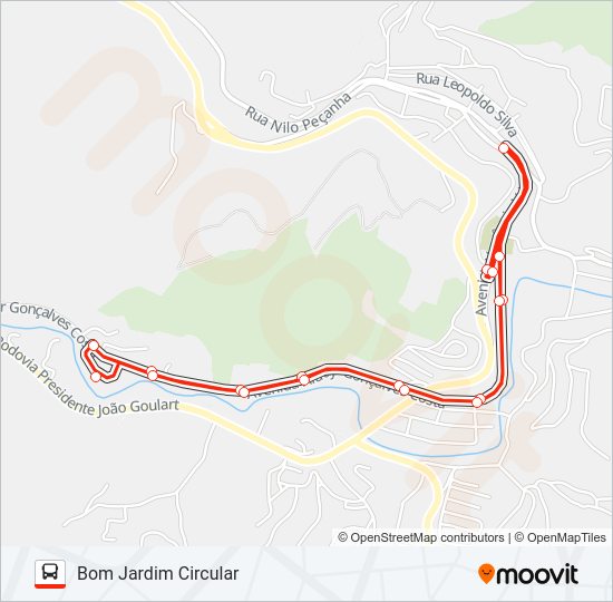 Mapa da linha BOM JARDIM CIRCULAR de ônibus
