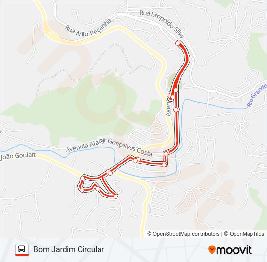 Mapa da linha BOM JARDIM CIRCULAR de ônibus