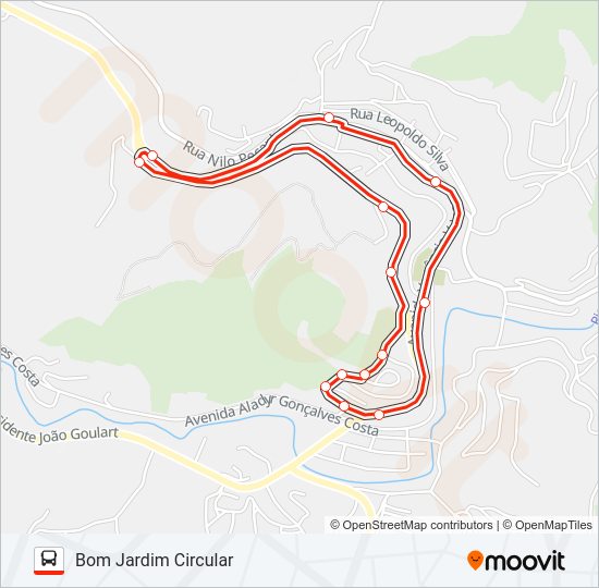 Mapa da linha BOM JARDIM CIRCULAR de ônibus