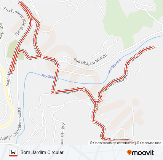Mapa da linha BOM JARDIM CIRCULAR de ônibus
