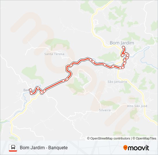 Mapa da linha BOM JARDIM - BANQUETE de ônibus