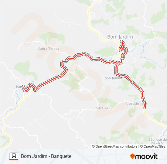 Mapa da linha BOM JARDIM - BANQUETE de ônibus