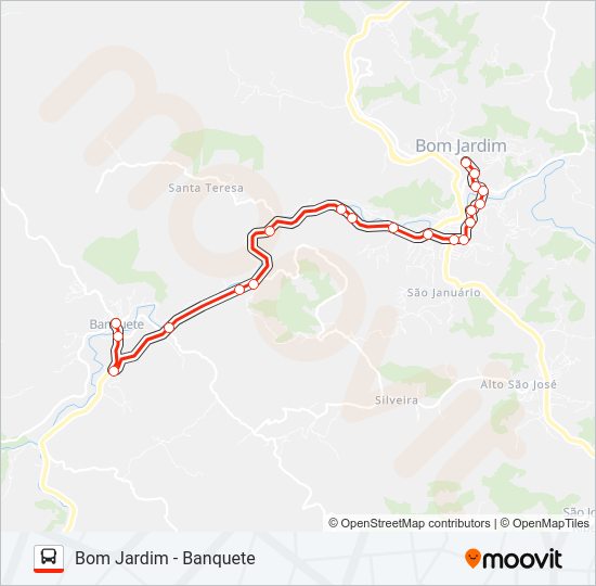 Mapa da linha BOM JARDIM - BANQUETE de ônibus