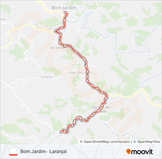 BOM JARDIM - LARANJAL bus Line Map