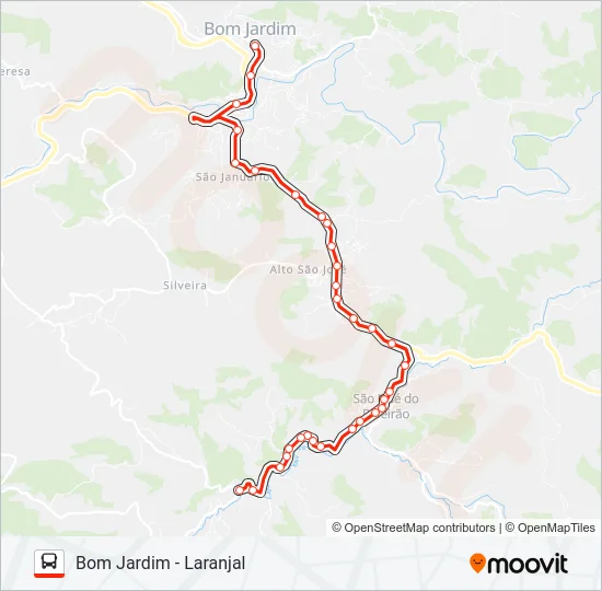 BOM JARDIM - LARANJAL Bus Line Map
