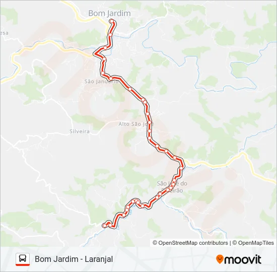 BOM JARDIM - LARANJAL Bus Line Map