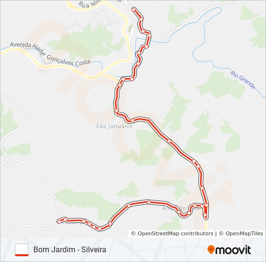 BOM JARDIM - SILVEIRA bus Line Map