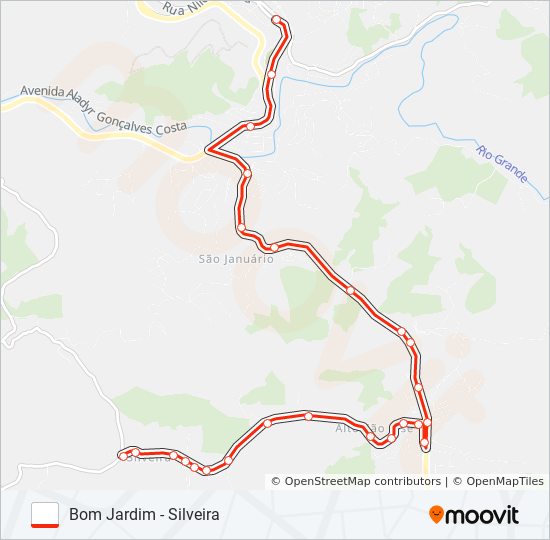 BOM JARDIM - SILVEIRA bus Line Map