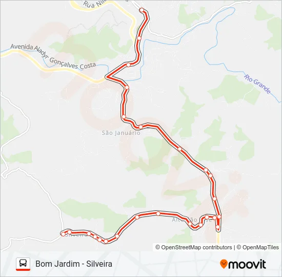 BOM JARDIM - SILVEIRA Bus Line Map