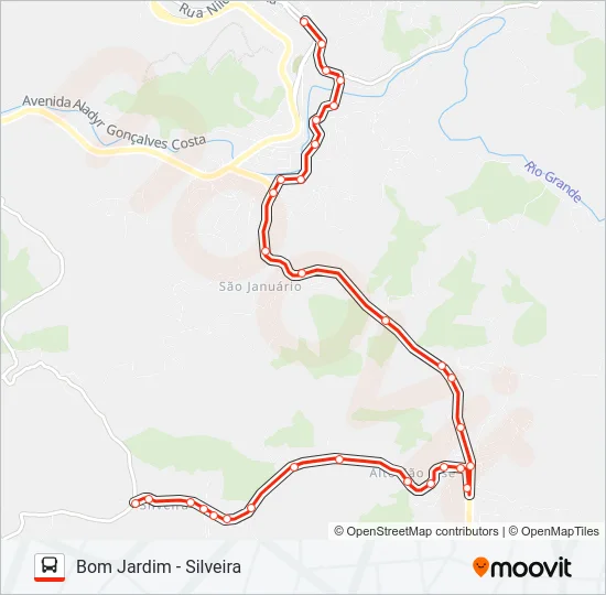 BOM JARDIM - SILVEIRA Bus Line Map
