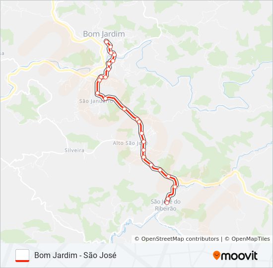 Mapa de BOM JARDIM - SÃO JOSÉ de autobús