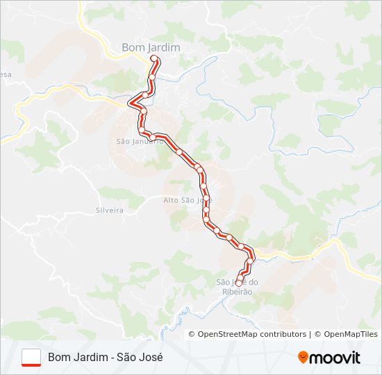 Mapa de BOM JARDIM - SÃO JOSÉ de autobús