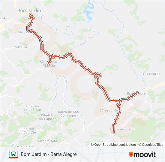 Mapa da linha BOM JARDIM - BARRA ALEGRE de ônibus