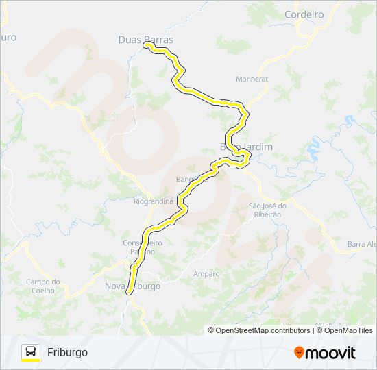 Mapa da linha SP72 de ônibus