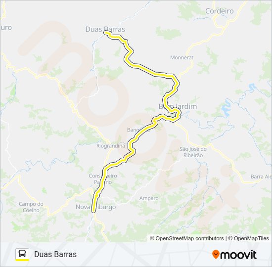 Mapa da linha SP72 de ônibus