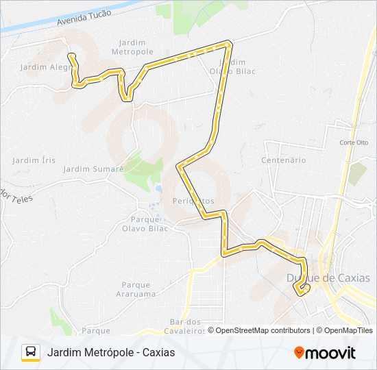 Mapa da linha 414I de ônibus