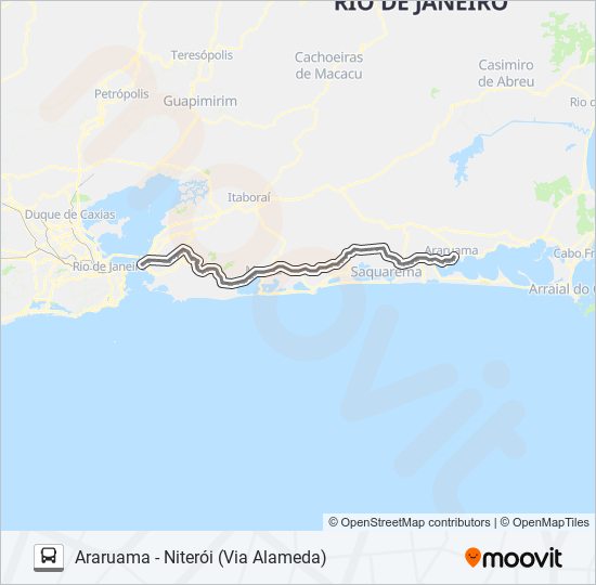 Mapa da linha EXECUTIVO de ônibus