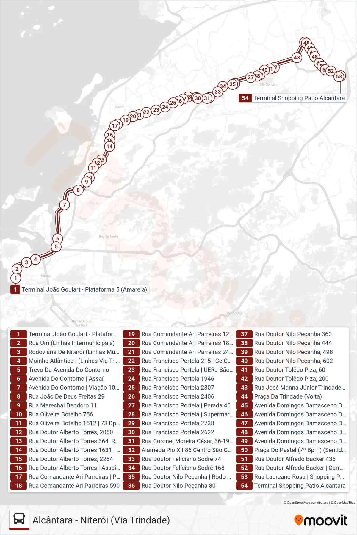 409 bus Line (Alcântara) route and stops on a map