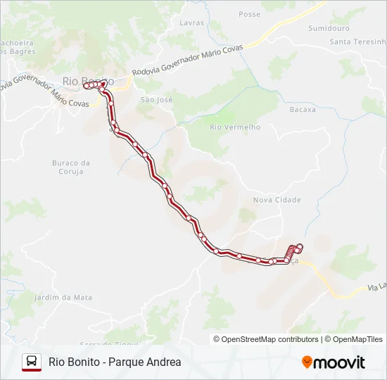 RIO BONITO - PARQUE ANDREA Bus Line Map