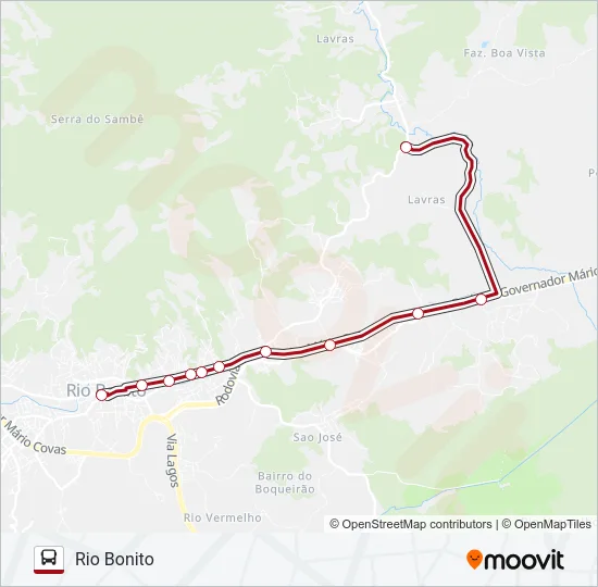 RIO BONITO - LAVRAS Bus Line Map