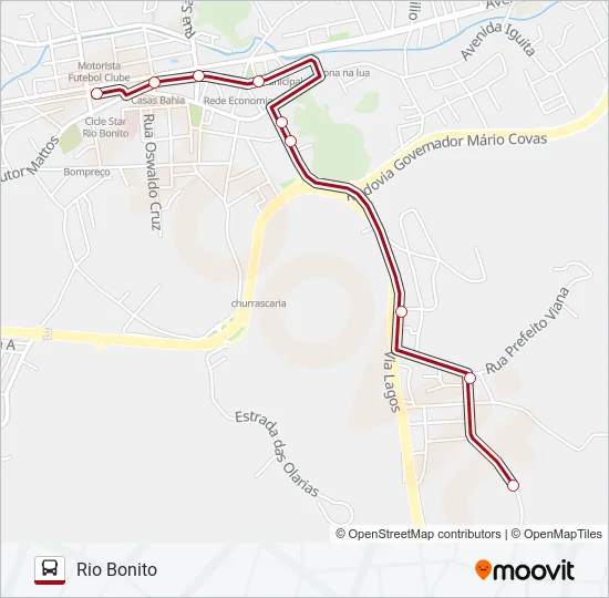 RIO BONITO - BOQUEIRÃO Bus Line Map