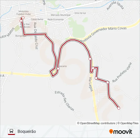 RIO BONITO - BOQUEIRÃO Bus Line Map