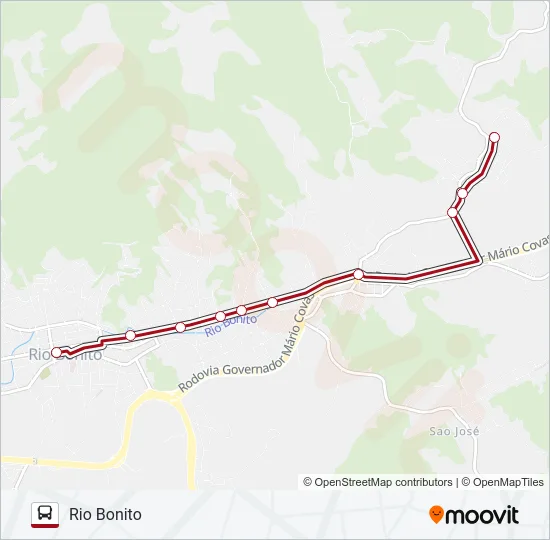 RIO BONITO - JACUBA Bus Line Map