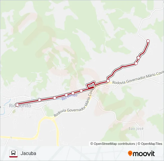 RIO BONITO - JACUBA Bus Line Map