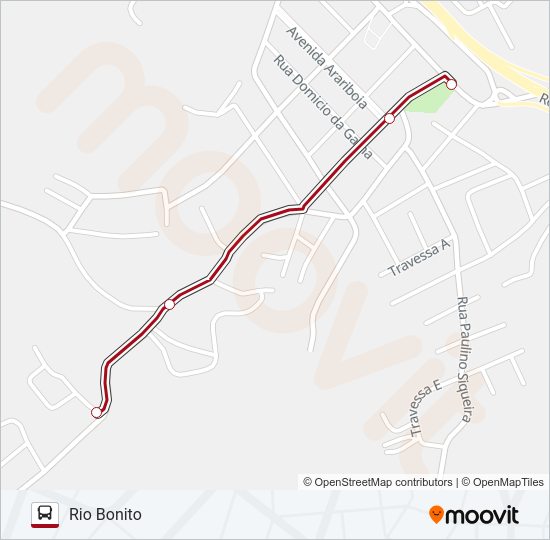 Mapa da linha RIO BONITO - IPÊ de ônibus