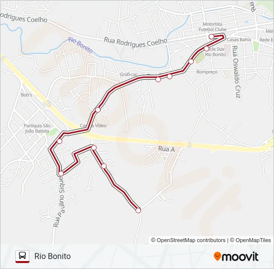 RIO BONITO - CHAVÃO Bus Line Map