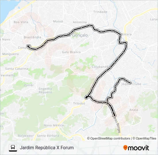 43 Bus Line Map