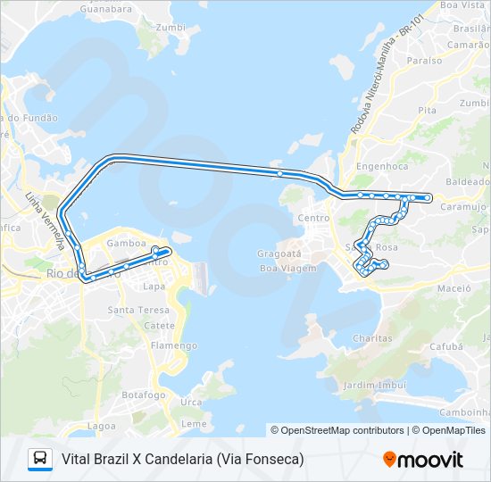 Mapa da linha 730D de ônibus