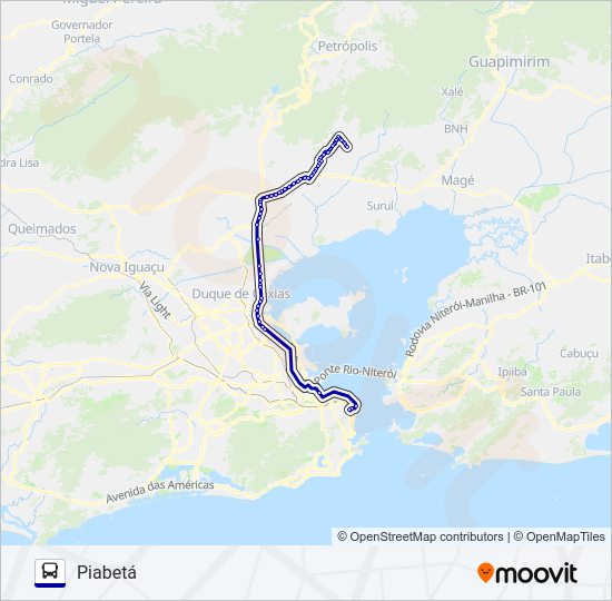 Mapa da linha 1461C de ônibus