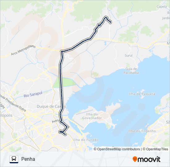 Mapa da linha EXECUTIVO de ônibus