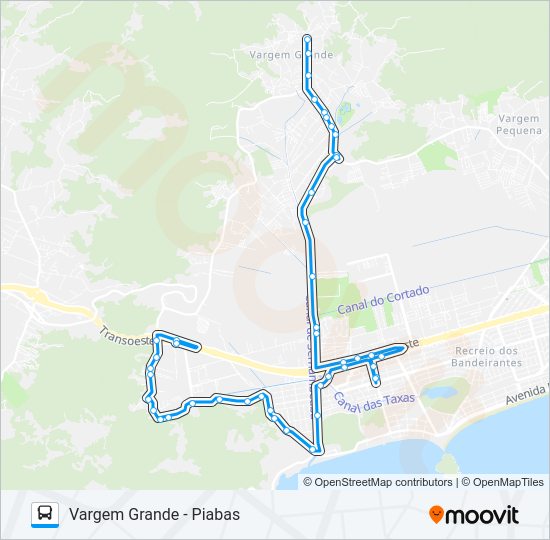 Mapa da linha 817 de ônibus