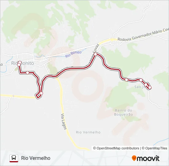 RIO BONITO - RIO VERMELHO Bus Line Map