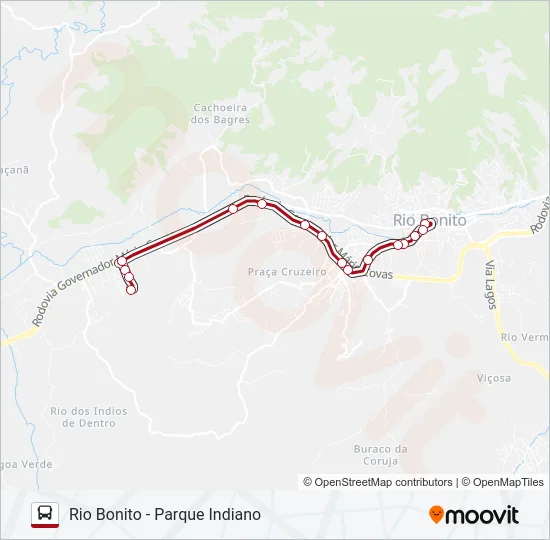 RIO BONITO - PARQUE INDIANO Bus Line Map