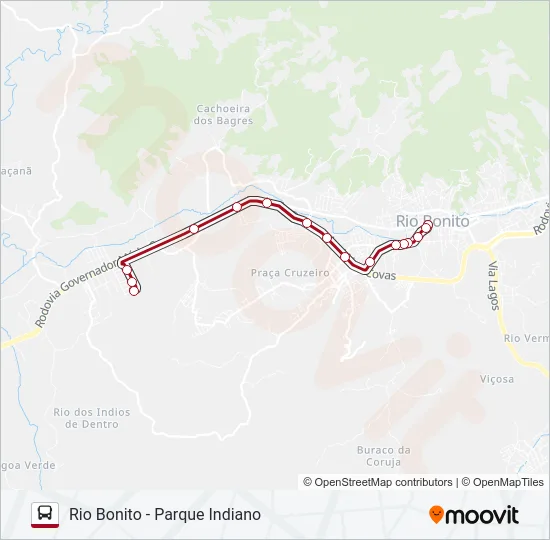 RIO BONITO - PARQUE INDIANO Bus Line Map