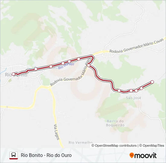 RIO BONITO - RIO DO OURO Bus Line Map