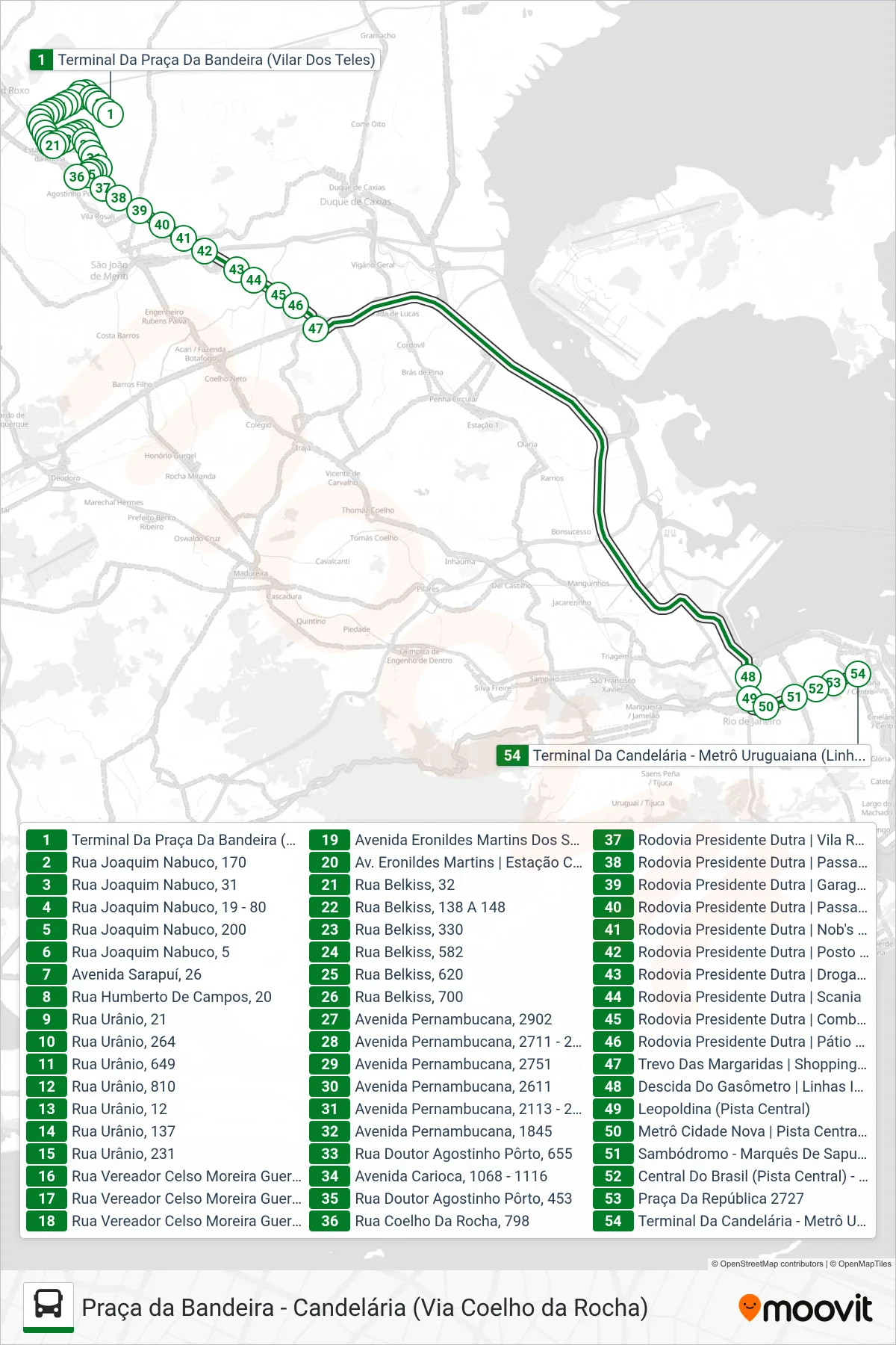 474B bus Line (Candelária (Rápido)) route and stops on a map