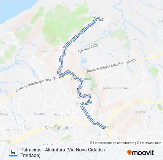 55 bus Line Map