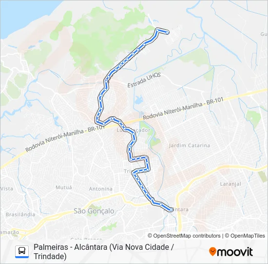 55 Bus Line Map