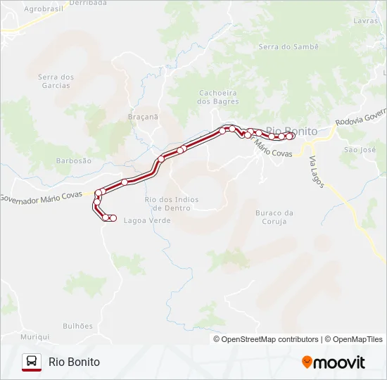 RIO BONITO - MANGUEIRAS Bus Line Map