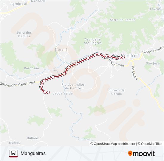 Mapa da linha RIO BONITO - MANGUEIRAS de ônibus