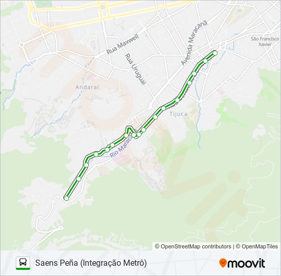 Mapa da linha 603 de ônibus