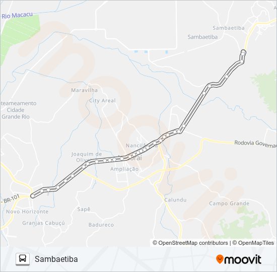 Mapa da linha 11 de ônibus