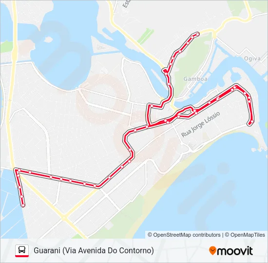 313 JACARÉ / GUARANI Bus Line Map