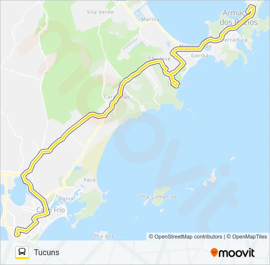 B170 CABO FRIO / TUCUNS Bus Line Map