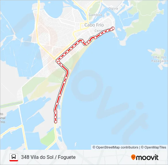 348 VILA DO SOL / FOGUETE Bus Line Map