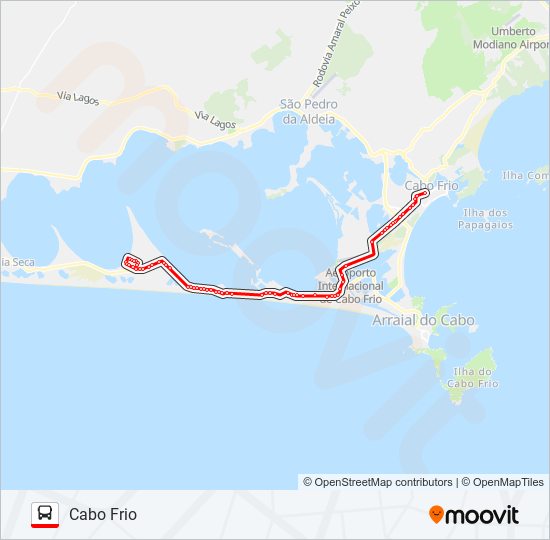 Mapa da linha B470 CABO FRIO / FIGUEIRA de ônibus